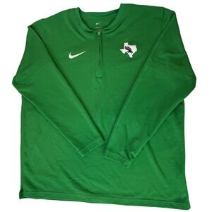 NIKE Dri-Fit UNT Football Jason Martinez Green 1/4 Zip Pullover Lightweight  XL